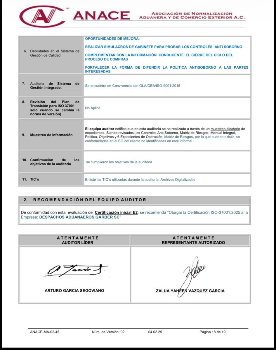 Obtuvimos la certificación iso 37001:2025